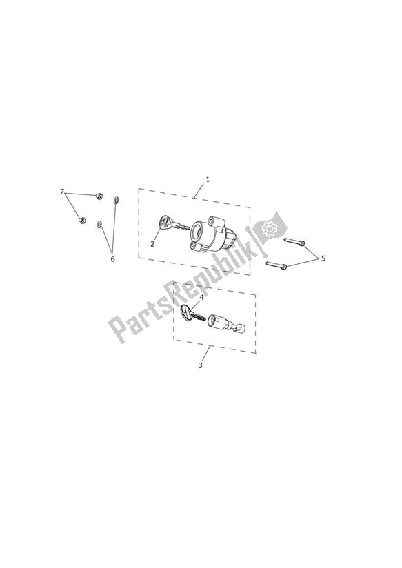 Todas as partes de Ignition Switch & Steering Lock do Triumph Thunderbird Commander 1700 2014 - 2015