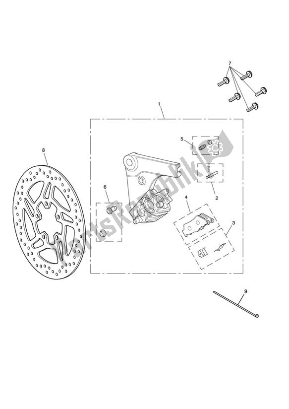 Toutes les pièces pour le Rear Brake Caliper & Disc du Triumph Thunderbird Commander 1700 2014 - 2015