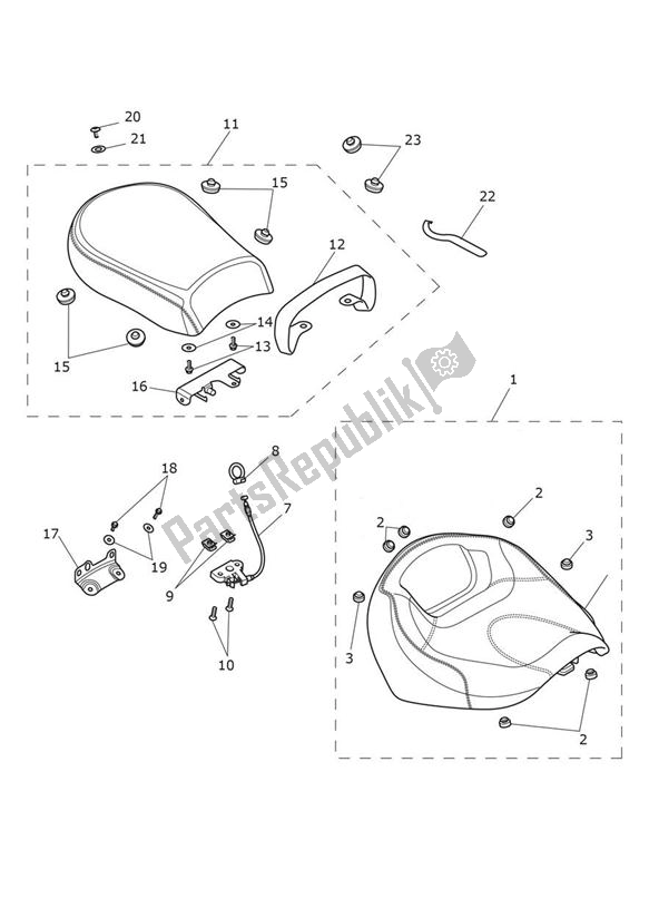 All parts for the Seat of the Triumph Thunderbird Commander 1700 2014 - 2015