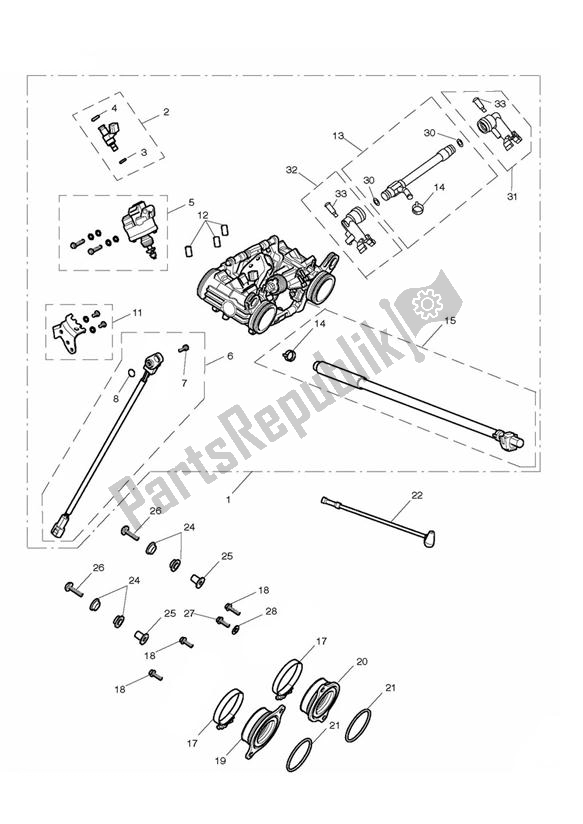 All parts for the Throttle Bodies of the Triumph Thunderbird Commander 1700 2014 - 2015