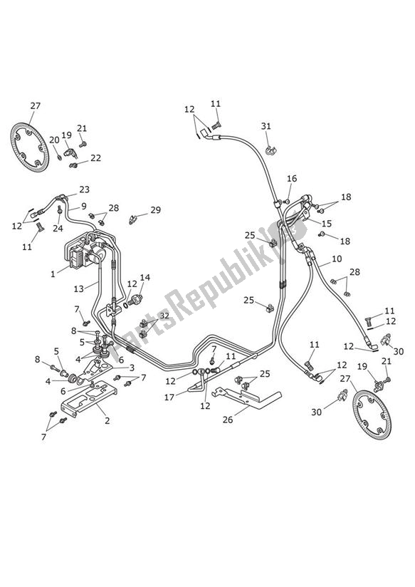 Todas las partes para Abs Components de Triumph Thunderbird LT 1700 2014 - 2015