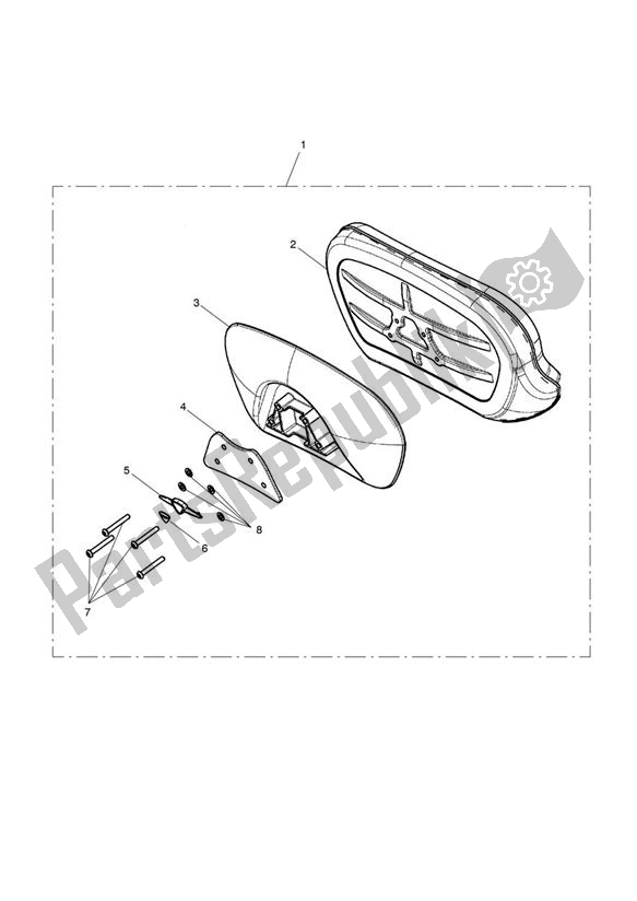 All parts for the Backrest, Passenger, Kit of the Triumph Thunderbird LT 1700 2014 - 2015