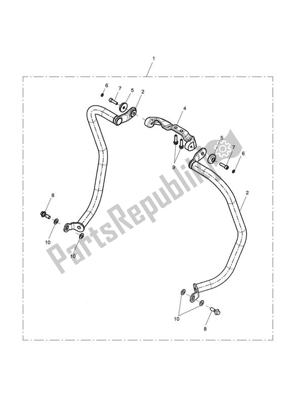 Alle onderdelen voor de Dresser Bar Kit, Front van de Triumph Thunderbird LT 1700 2014 - 2015