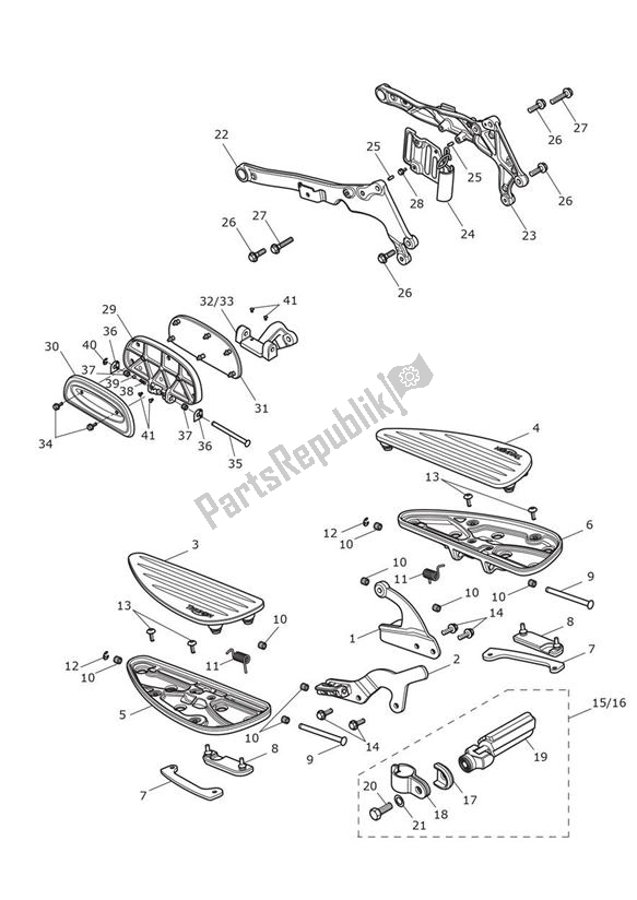 Todas las partes para Footrestss & Mountings de Triumph Thunderbird LT 1700 2014 - 2015