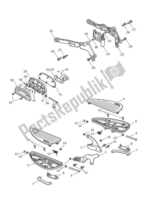 Todas las partes para Footrestss & Mountings de Triumph Thunderbird LT 1700 2014 - 2015