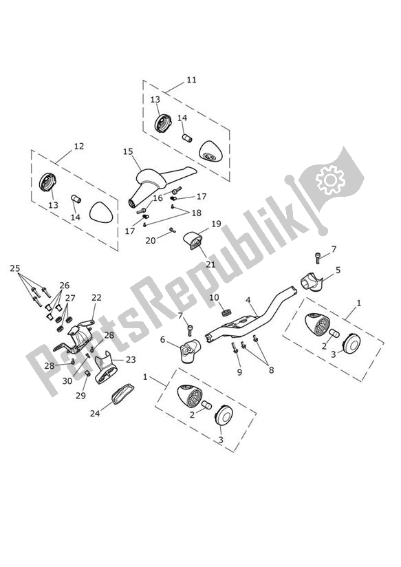 All parts for the Indicators of the Triumph Thunderbird LT 1700 2014 - 2015