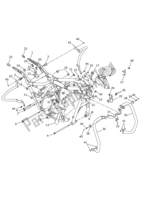 Toutes les pièces pour le Cadre Principal Et Raccords du Triumph Thunderbird LT 1700 2014 - 2015