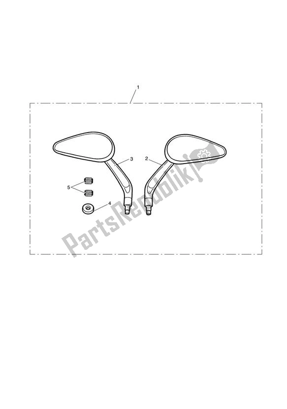 Wszystkie części do Oval Style Mirrors, Black Triumph Thunderbird LT 1700 2014 - 2015