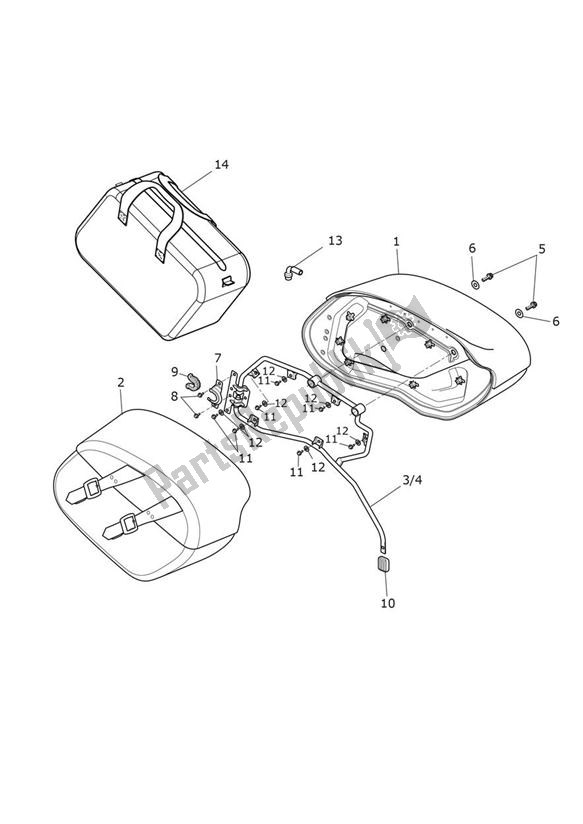 Tutte le parti per il Panniers del Triumph Thunderbird LT 1700 2014 - 2015