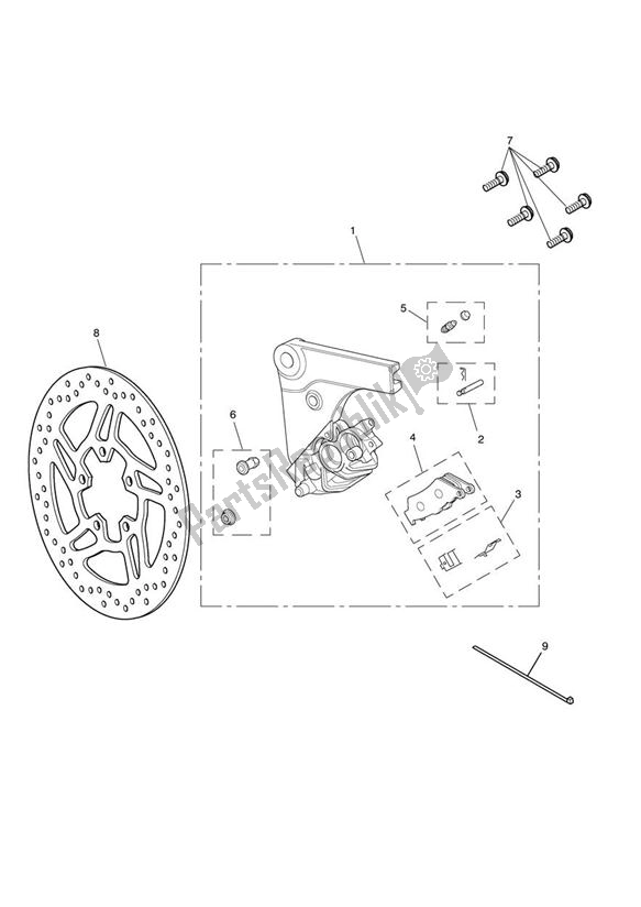 Toutes les pièces pour le Rear Brake Caliper & Disc du Triumph Thunderbird LT 1700 2014 - 2015