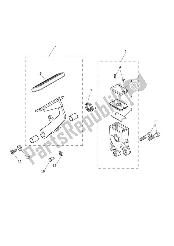 Todas las partes para Freno Trasero Cilindro Maestro, Depósito Y Pedal de Triumph Thunderbird LT 1700 2014 - 2015