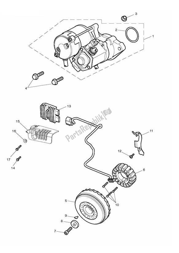 All parts for the Starter & Alternator of the Triumph Thunderbird LT 1700 2014 - 2015