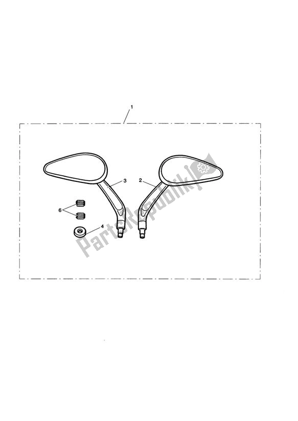 Todas as partes de Teardrop Style Mirrors Kit, Drilled do Triumph Thunderbird LT 1700 2014 - 2015