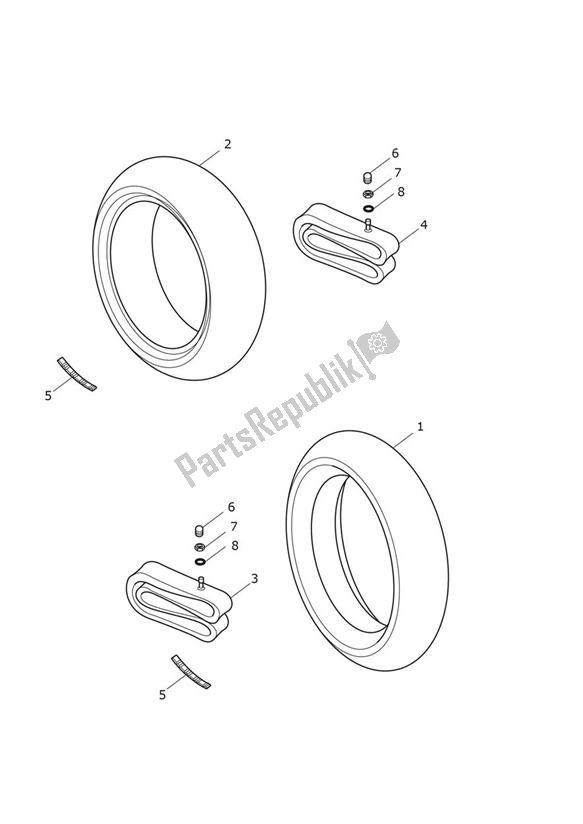 Todas las partes para Neumáticos, Válvulas Y Contrapesos de Triumph Thunderbird LT 1700 2014 - 2015