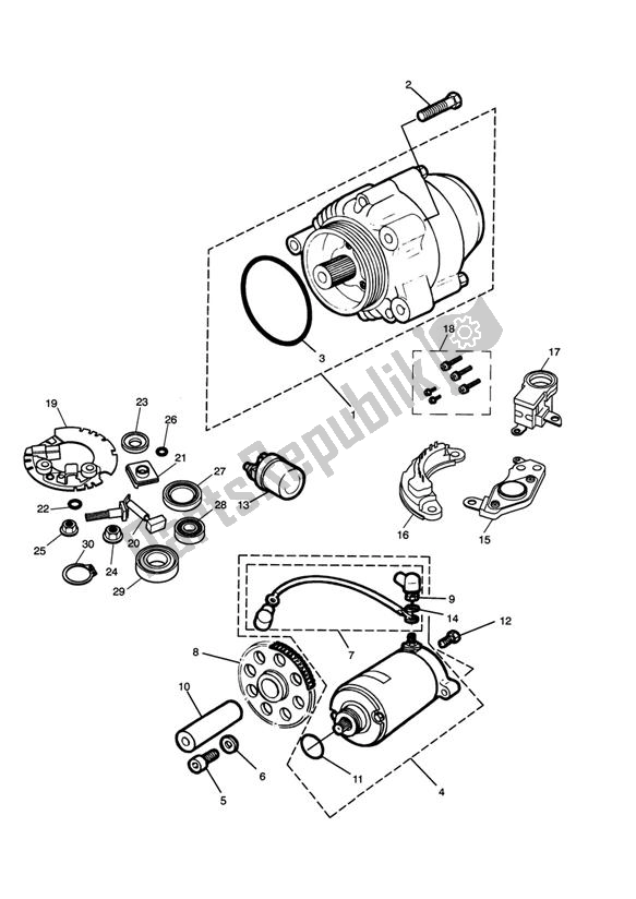 Toutes les pièces pour le Alternator/starter du Triumph Thunderbird Sport 885 1998 - 2004