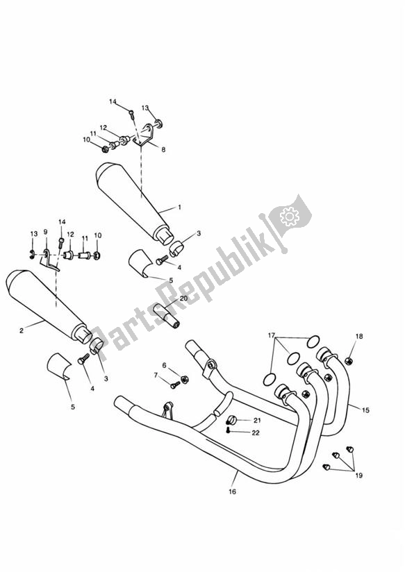 Toutes les pièces pour le Exhaust System 89737 > du Triumph Thunderbird Sport 885 1998 - 2004