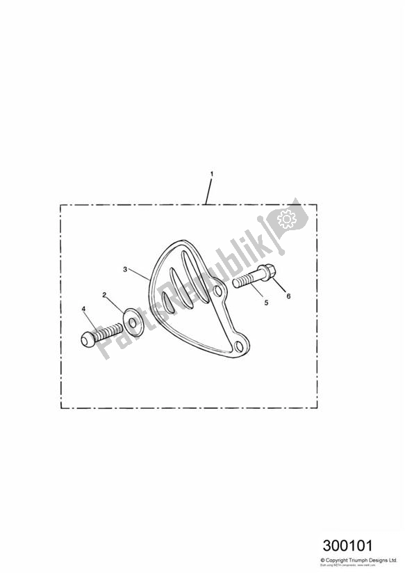 Todas las partes para Heel Guard Kit de Triumph Thunderbird Sport 885 1998 - 2004