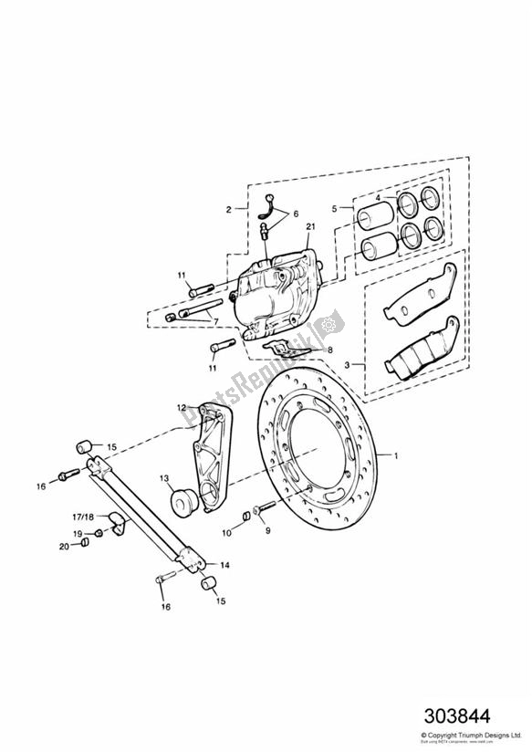 Todas las partes para Rear Brake Disc And Caliper de Triumph Thunderbird Sport 885 1998 - 2004