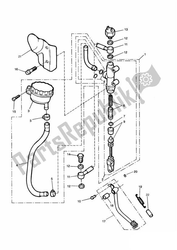 Toutes les pièces pour le Maître-cylindre De Frein Arrière du Triumph Thunderbird Sport 885 1998 - 2004