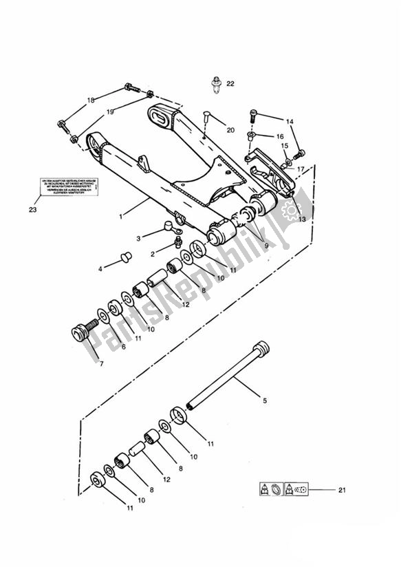 Todas las partes para Swinging Arm > 101853 (plus 102063 To 102074 Inclusive) de Triumph Thunderbird Sport 885 1998 - 2004