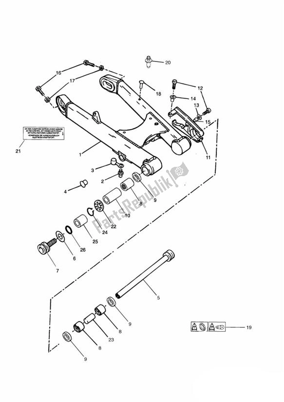 Todas las partes para Swinging Arm 101854 > (except 102063 To 102074 Inclusive) de Triumph Thunderbird Sport 885 1998 - 2004