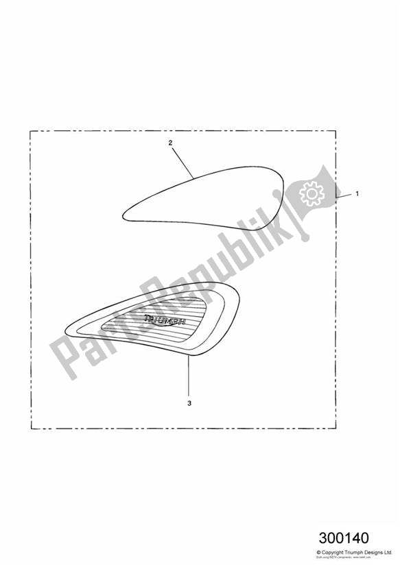 Toutes les pièces pour le Tank Knee Pad Kit du Triumph Thunderbird Sport 885 1998 - 2004