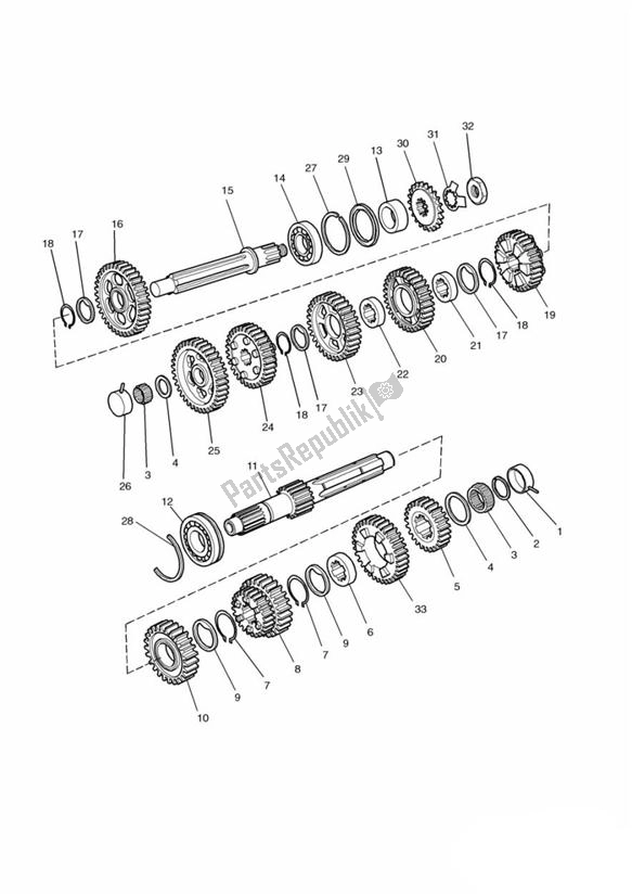 Todas las partes para Transmission > Engine No. 107968 (except Engine No`s 107940 & 107949) de Triumph Thunderbird Sport 885 1998 - 2004