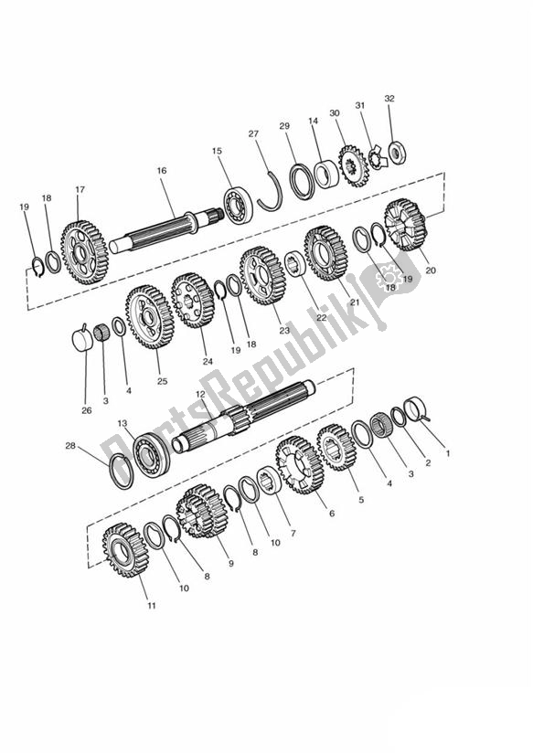 All parts for the Transmission Engine No 107969 > (plus Engine No`s 107940 & 107949) of the Triumph Thunderbird Sport 885 1998 - 2004