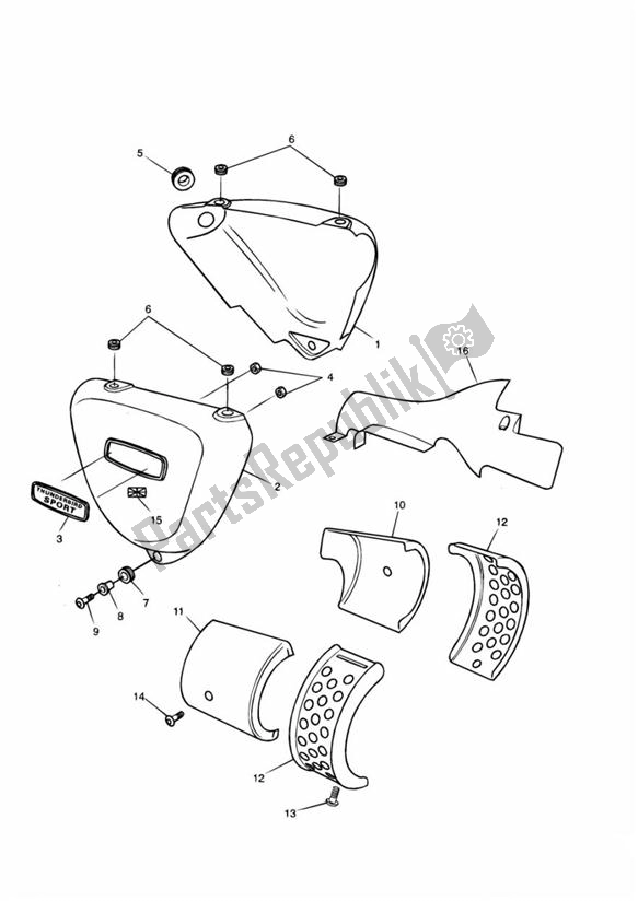 Todas las partes para Carrocería de Triumph Thunderbird Sport 885 1998 - 2004