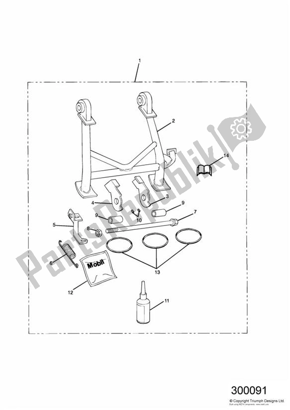 Todas las partes para Centre Stand - 97my To 99my de Triumph Thunderbird Sport 885 1998 - 2004