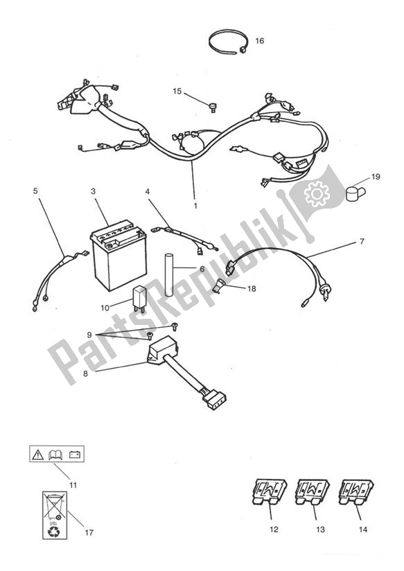 Todas las partes para Equipo Eléctrico de Triumph Thunderbird Sport 885 1998 - 2004