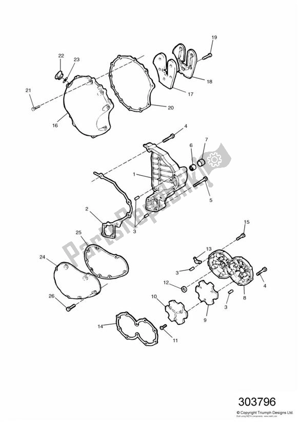 Toutes les pièces pour le Couvercles De Moteur du Triumph Thunderbird Sport 885 1998 - 2004