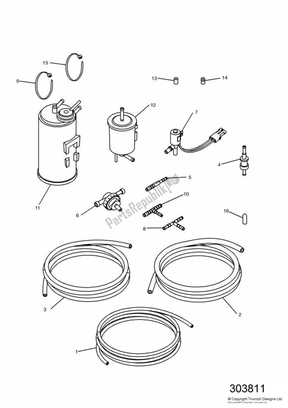 Todas las partes para Evaporative Loss Equipment 3 Cyl (us California Models Only) > 161320 de Triumph Thunderbird Sport 885 1998 - 2004