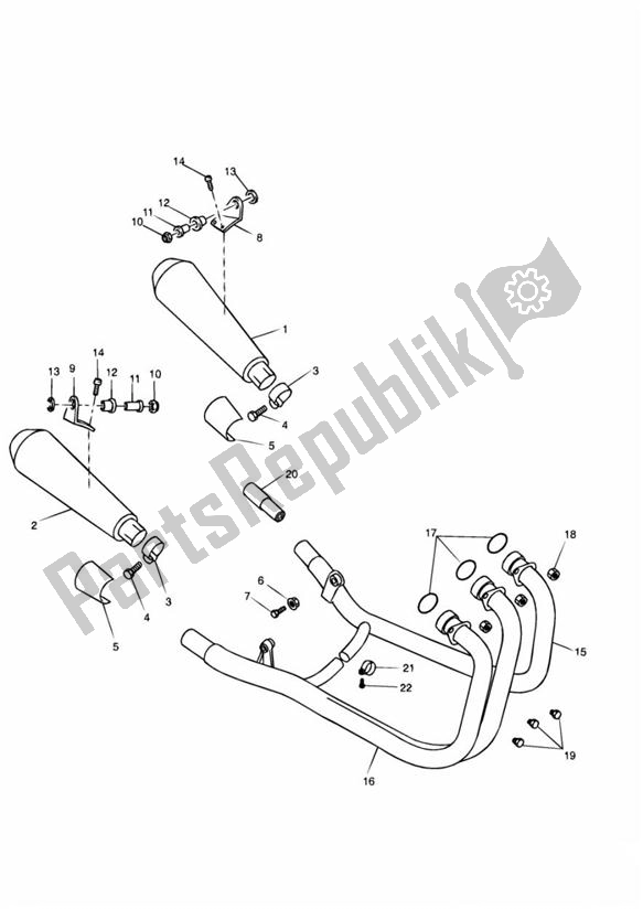 Todas las partes para Exhaust System 89737 > de Triumph Thunderbird Sport 885 1998 - 2004