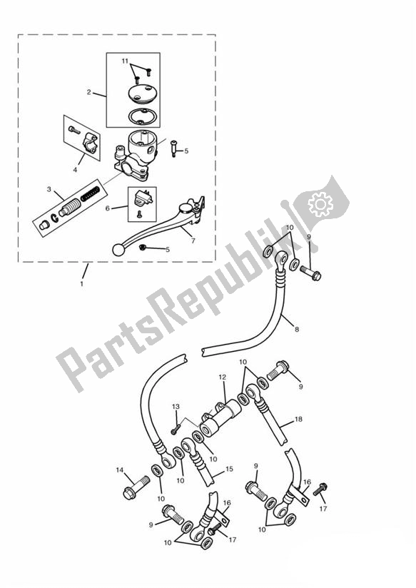 Toutes les pièces pour le Maître-cylindre De Frein Avant du Triumph Thunderbird Sport 885 1998 - 2004