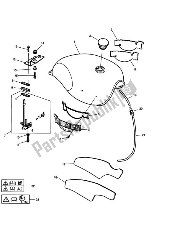 Todas las partes para Fuel Tank And Fittings de Triumph Thunderbird Sport 885 1998 - 2004