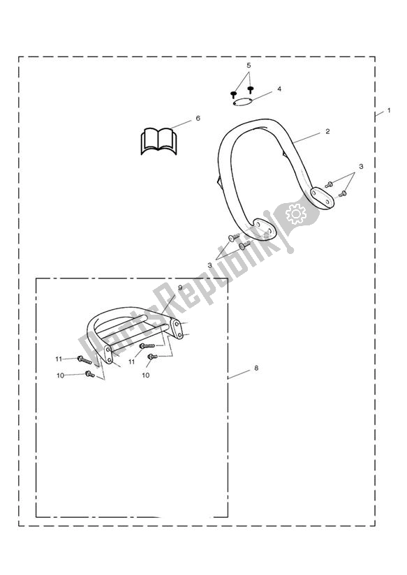 Todas las partes para Grab Rail/luggage Rack, Mk Ii de Triumph Thunderbird Sport 885 1998 - 2004