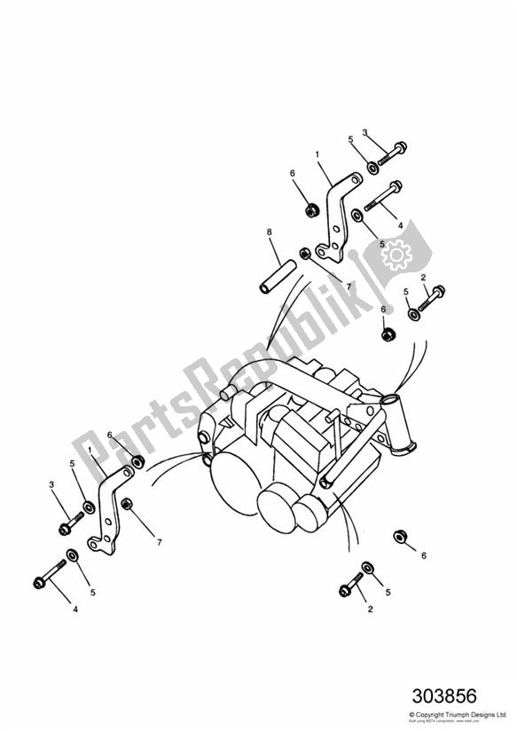 Todas las partes para Linkage Carrier/engine Mounting Bolts de Triumph Thunderbird Sport 885 1998 - 2004