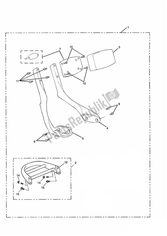All parts for the Passenger Backrest & Rack - Chromium & Polished Finish of the Triumph Thunderbird Sport 885 1998 - 2004