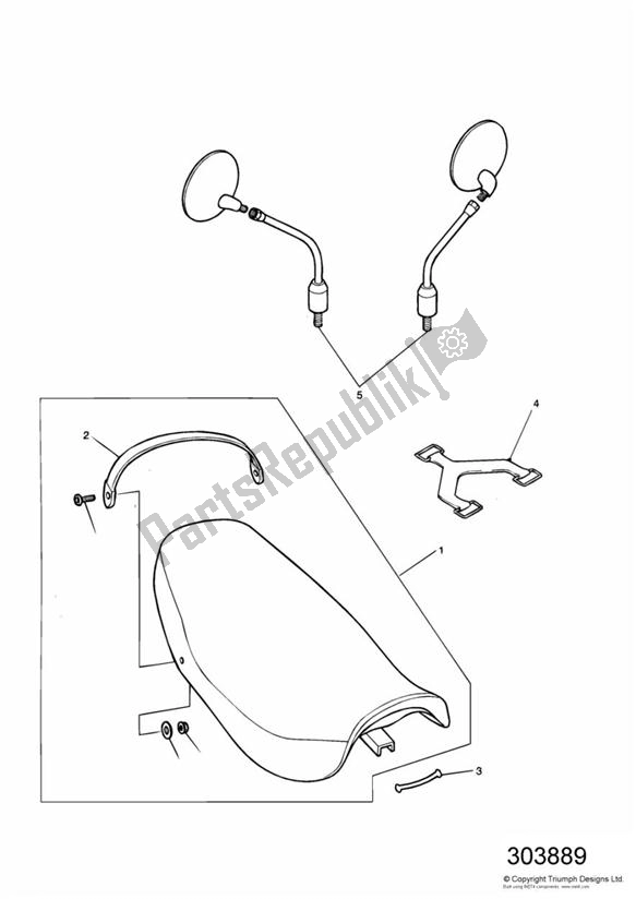 Toutes les pièces pour le Seat/mirrors du Triumph Thunderbird Sport 885 1998 - 2004