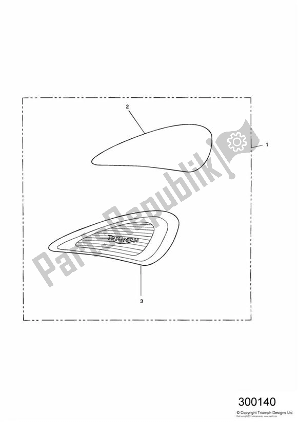 Todas las partes para Tank Knee Pad Kit de Triumph Thunderbird Sport 885 1998 - 2004