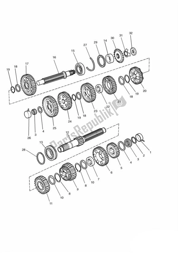 All parts for the Transmission Engine No 107969 > (plus Engine No`s 107940 & 107949) of the Triumph Thunderbird Sport 885 1998 - 2004