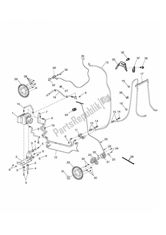 Todas las partes para Abs Components - Abs Version Only de Triumph Thunderbird Storm 1600 2010 - 2014