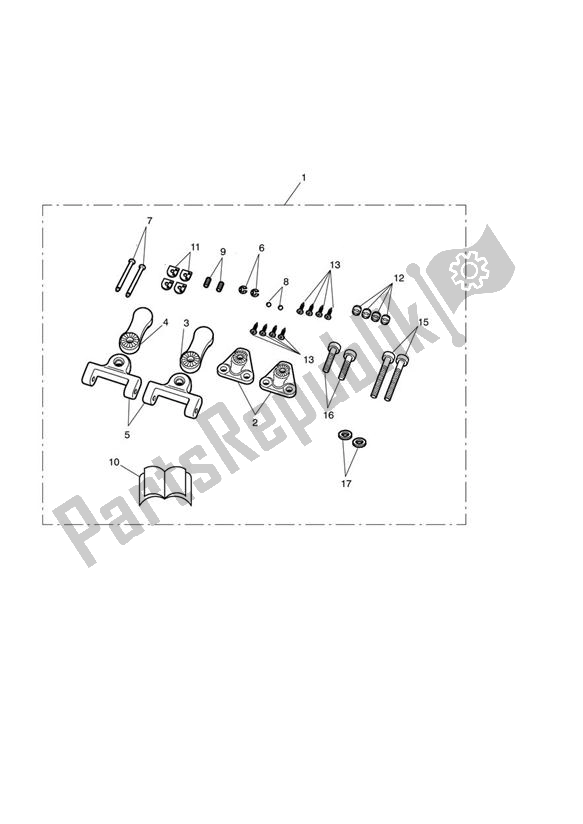 Todas las partes para Adjustable Passenger Footboard Hardware Kit de Triumph Thunderbird Storm 1600 2010 - 2014