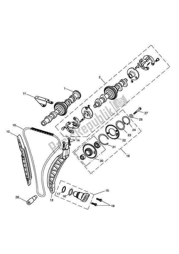 Todas las partes para árbol De Levas Y Transmisión Del árbol De Levas de Triumph Thunderbird Storm 1600 2010 - 2014