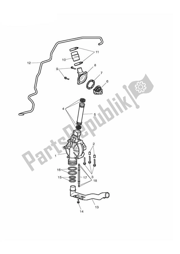 Alle onderdelen voor de Cooling System - Continued van de Triumph Thunderbird Storm 1600 2010 - 2014