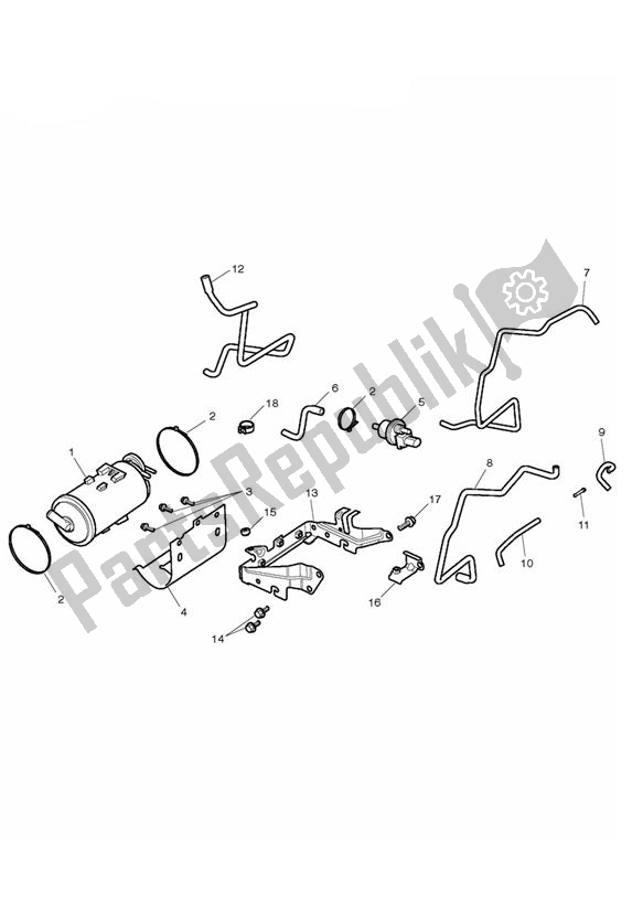 Todas as partes de Evaporative Loss Control System - Uscal & Tw Only do Triumph Thunderbird Storm 1600 2010 - 2014