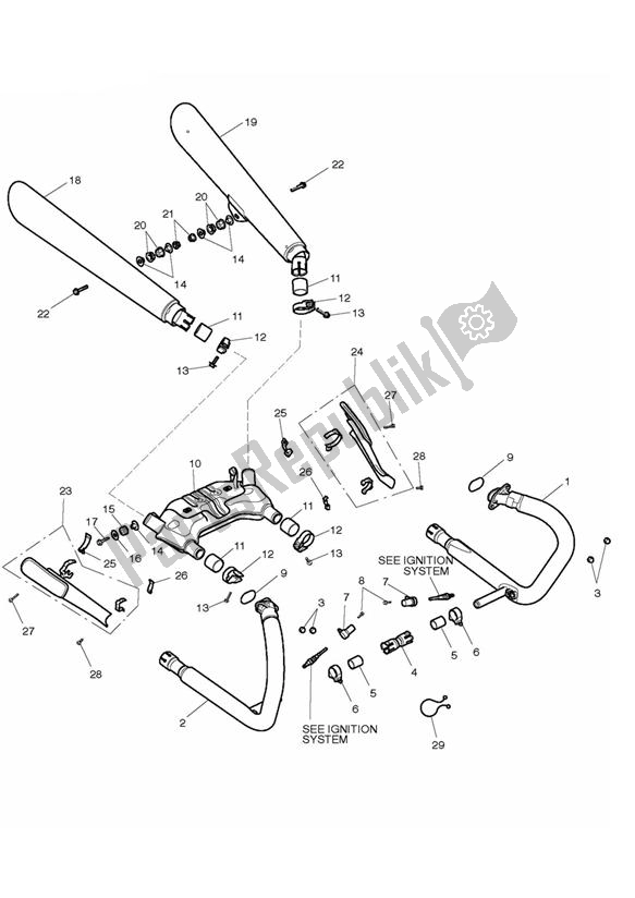 Tutte le parti per il Impianto Di Scarico del Triumph Thunderbird Storm 1600 2010 - 2014