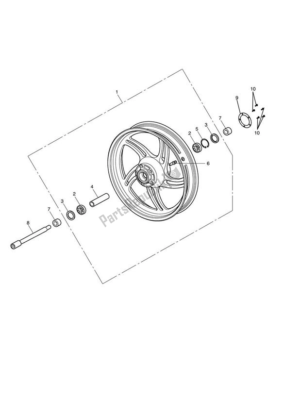 Todas las partes para Rueda Delantera de Triumph Thunderbird Storm 1600 2010 - 2014
