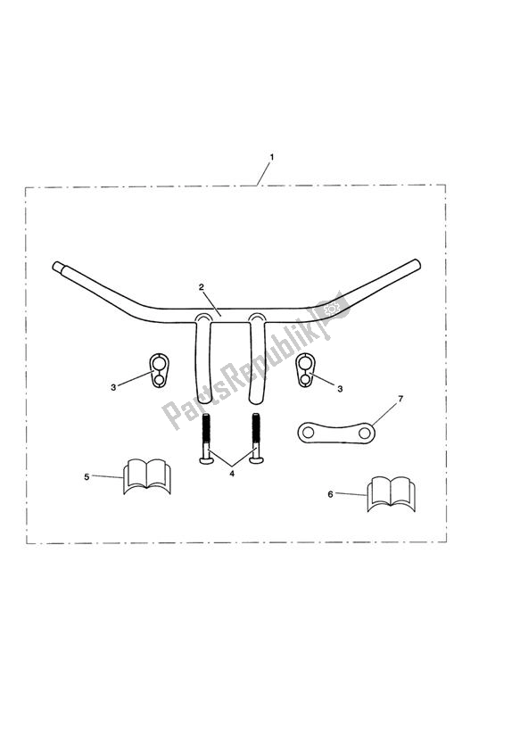 Todas as partes de Handlebar, T, Chrome, Kit do Triumph Thunderbird Storm 1600 2010 - 2014